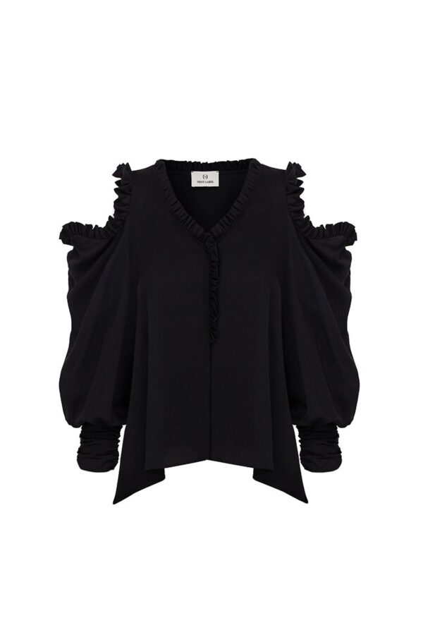 Czarna gołe ramiona BLUZKA ALICE