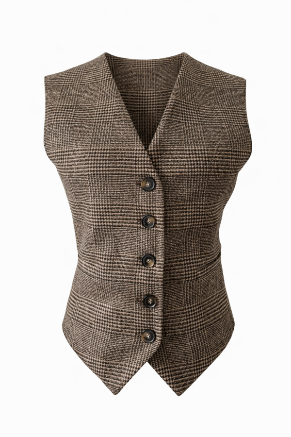 BLANCHE - KAMIZELKA W KRATĘ Z WEŁNY