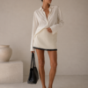 RHEA - KREMOWA SPÓDNICA MINI